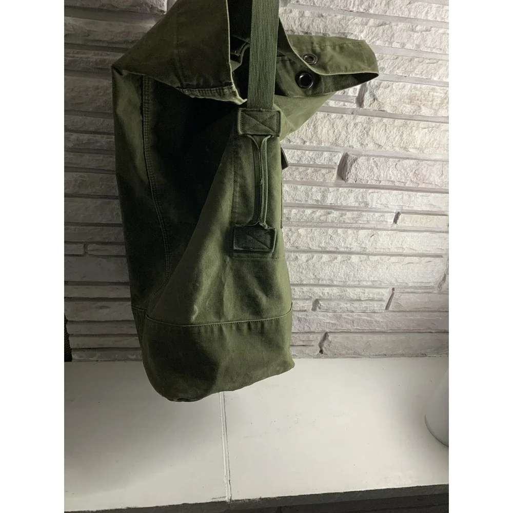 Vintage US Military Olive Drab Canvas Duffel Bag Sea Bag Top Load 36 Inch